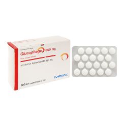 Glucophage Tab 850mg - Điều trị đái tháo đường type 2 (Hộp 5 vỉ x 20 viên)