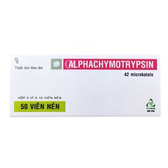 Alphachymotrypsin 8400 đơn vị USP - Điều trị phù nề sau chấn thương, phẫu thuật, bỏng (Hộp 5 vỉ x 10 viên nén)
