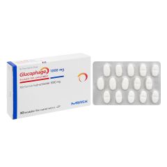 Glucophage Tab 1000mg - Điều trị đái tháo đường type 2 (Hộp 2 vỉ x 15 viên)