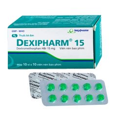 Dexipharm 15mg - Điều trị một số triệu chứng ho (Hộp 10 vỉ x 10 viên)