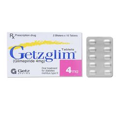 Getzglim 4mg - Điều trị đái tháo đường tuýp 2  (Hộp 2 vỉ x 10 viên)