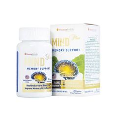 Thực phẩm bảo vệ sức khỏe MIND PLUS - Hỗ trợ tăng tuần hoàn não, cải thiện trí nhớ (Hộp 30 viên)