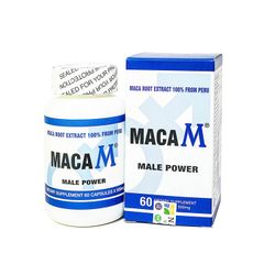 Thực phẩm bảo vệ sức khỏe MACA M MALE POWER - Giúp bổ thận, tăng cường chức năng thận, giảm nguy cơ rối loạn tuyến tiền liệt, giảm bớt mệt mỏi (Hộp 1 chai x 60 viên)