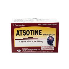 Atsotine Soft Capsule 400mg - Phục hồi chức năng não bộ, nhận thức suy giảm liên quan đến các bệnh thoái hóa thần kinh và mạch máu (Hộp 3 vỉ x 10 viên)