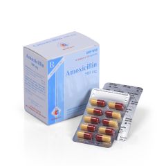 Amoxicillin 500 mg - Điều trị nhiễm trùng do vi khuẩn nhạy cảm gây ra (Hộp 10 vỉ x 10 viên)