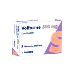 VOLFACINE 500MG - Điều trị nhiễm khuẩn (Hộp 1 vỉ x 5 viên nén bao phim)