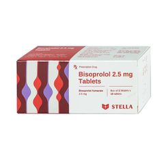 Bisoprolol 2,5mg Tablets - Điều trị tăng huyết áp, đau thắt ngực, suy tim (Hộp 3 vỉ x 10 viên)