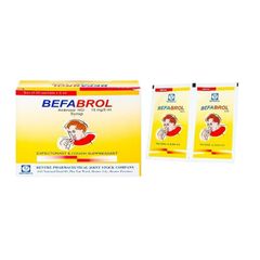 Befabrol 15mg/5ml - Hỗ trợ tiêu nhầy bệnh đường hô hấp (Hộp 20 gói x 5ml)