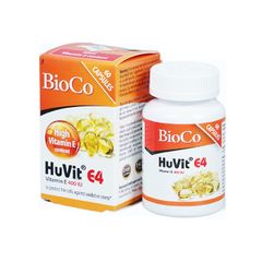 Thực phẩm bảo vệ sức khỏe Bioco Huvit E4 - Hỗ trợ bổ sung vitamin E cho cơ thể, hạn chế quá trình oxy hóa (Hộp 1 chai 60 viên)