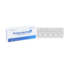 Acenocoumarol 1 SPM - Điều trị và ngăn ngừa bệnh nghẽn mạch (Hộp 3 vỉ x 10 viên)