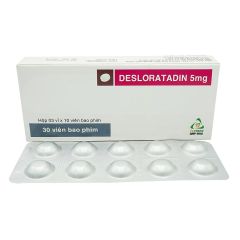 Desloratadin 5mg - Giảm các triệu chứng liên quan viêm mũi dị ứng, mày đay (Hộp 3 vỉ x 10 viên)