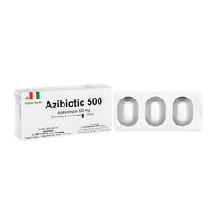 Azibiotic 500mg - Điều trị các nhiễm khuẩn (Hộp 2 vỉ x 3 viên)