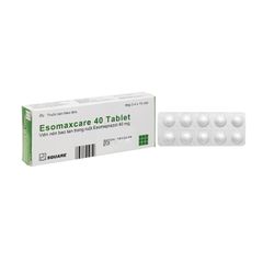 Esomaxcare 40 Tablet - Điều trị loét dạ dày-tá tràng, bệnh trào ngược dạ dày - thực quản (Hộp 3 vỉ x 10 viên)