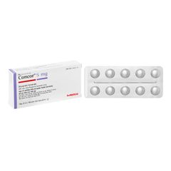 Concor 5mg - Điều trị tăng huyết áp, đau thắt ngực, suy tim mạn tính (Hộp 3 vỉ x 10 viên)