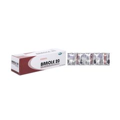 Barole 20 - Điều trị loét dạ dày-tá tràng, bệnh trào ngược dạ dày - thực quản (Hộp 10 vỉ x 10 viên)