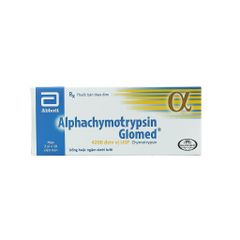 Alphachymotrypsin Glomed 4200 IU - Điều trị phù nề sau chấn thương (Hộp 2 vỉ x 10 viên)