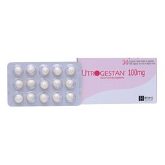 Utrogestan 100mg - Chỉ định trong rối loạn nội tiết, vô sinh, dọa sảy thai (Hộp 2 vỉ x 15 viên)