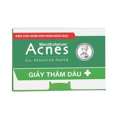 Giấy thấm dầu Mentholatum Acnes - Kiểm soát nhờn giúp ngăn ngừa mụn (Túi 100 miếng)