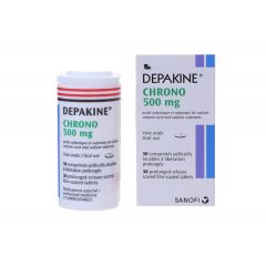 Depakine chrono - Điều trị các thể động kinh, điều trị và dự phòng hưng cảm (Hộp 1 lọ 30  viên)