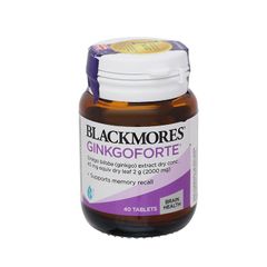 Thực phẩm bảo vệ sức khỏe Blackmores Ginkgoforte - Tăng cường tuần hoàn não, giúp cải thiện trí nhớ, cải thiện lưu thông khí huyết và sức khỏe tim mạch (Hộp 1 lọ 40 viên)