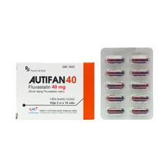 Autifan 40 - Điều trị rối loạn lipid máu, phòng ngừa bệnh tim mạch vành (Hộp 3 vỉ x 10 viên)