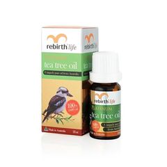 Tinh dầu tràm trà Rebirth Platinum Tea Tree Oil - Kháng khuẩn, kháng viêm; Hỗ trợ điều trị nấm; Làm trắng răng (Hộp 1 chai 10ml)