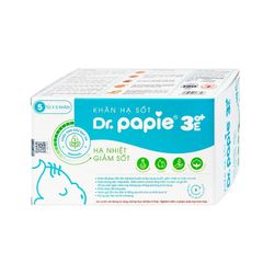 Khăn lau hạ sốt Dr.Papie 3mo+ - Hạ nhiệt, giảm sốt (Hộp 5 túi x 5 khăn)