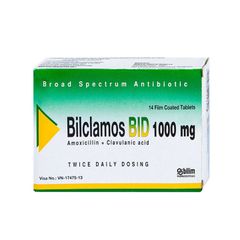 Bilclamos Bid 1000Mg - Điều trị các nhiễm khuẩn (Hộp 2 vỉ x 7 viên)