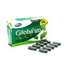 Thực phẩm bảo vệ sức khỏe Giloba 120 - Hỗ trợ tăng cường tuần hoàn não, giảm nguy cơ thiếu máu não với các biểu hiện đau đầu, hoa mắt, chóng mặt (Hộp 3 vỉ x 10 viên)