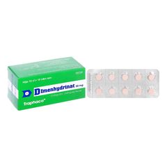 Dimenhydrinat 50mg - Phòng và điều trị các triệu chứng nôn, chóng mặt, say tàu xe, rối loạn tiền đình (Hộp 10 vỉ x 10 viên)