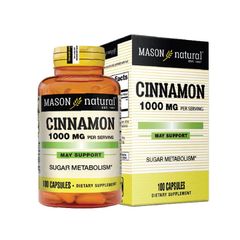 Mason Natural Cinnamon 1000mg - Kiểm soát chỉ số đường huyết (Hộp 1 lọ 100 viên nang cứng)