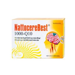 Thực phẩm bảo vệ sức khỏe NattocereBest 1000-Q10 - Hỗ trợ làm tan huyết khối, hỗ trợ giảm nguy cơ tai biến mạch máu não (Hộp 3 vỉ x 10 viên)