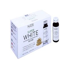 Nước uống Nucos Super White - Giúp hỗ trợ bảo vệ da khỏi tia UV, cung cấp dưỡng chất từ sâu bên trong (Hộp 10 chai x 50ml)