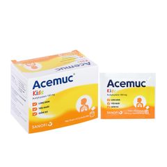Acemuc kids 100mg - Điều trị viêm phế quản cấp và mạn tính (Hộp 30 gói x 0,5g)