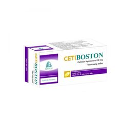 Cetiboston 10mg - Điều trị viêm mũi dị ứng và mày đay mãn tính (Hộp 5 vỉ x 10 viên)