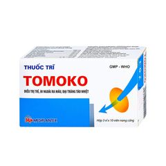 Thuốc tiêu trĩ Tomoko - Điều trị trĩ, đi ngoài ra máu, đại tràng táo nhiệt (Hộp 3 vỉ x 10 viên)