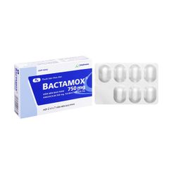 Bactamox 750 mg - Điều trị các nhiễm khuẩn (Hộp 1 túi x 2 vỉ x 7 viên)