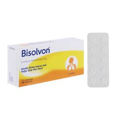 Bisolvon Tablets 8mg - Làm loãng đờm, làm sạch chất nhầy đường hô hấp (Hộp 3 vỉ x 10 viên)