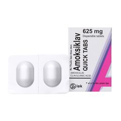 Amoksiklav Quicktabs 625 mg - Điều trị các nhiễm khuẩn (Hộp 7 vỉ x 2 viên)