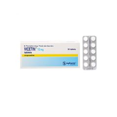 VICETIN 10MG - Điều trị rối loạn tuần hoàn não (Hộp 3 vỉ x 10 viên nén)