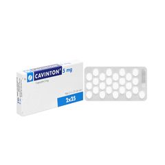 Cavinton 5mg - Điều trị các triệu chứng thần kinh của bệnh mạch máu não (Hộp 2 vỉ x 25 viên)