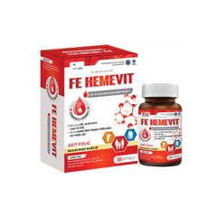 Fe Hemevi - Hỗ trợ bổ sung sắt và acid folic cho cơ thể (Hộp 100 viên)