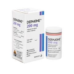 Depakine 200mg - Điều trị động kinh, rối loạn lưỡng cực (Hộp 1 lọ 40 viên)