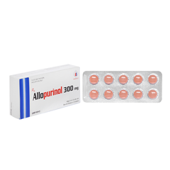 Allopurinol 300 mg- Trị bệnh gút, sỏi thận (Hộp 2 vỉ x 10 viên)