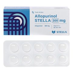 Allopurinol STELLA 300 mg - Điều trị gout, tăng acid uric huyết, sỏi thận (Hộp 3 vỉ x 10 viên)