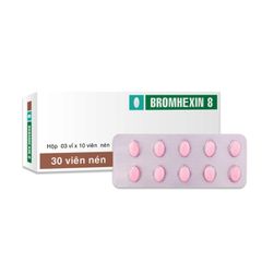 Bromhexin 8 - Làm tan đờm trong viêm khí quản, viêm phế quản cấp (Hộp 3 vỉ x 10 viên)