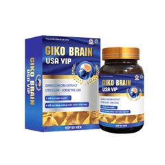 Thực phẩm bảo vệ sức khỏe Giko Brain USA VIP - Hỗ trợ tăng cường tuần hoàn máu não (Hộp 1 chai 60 viên)