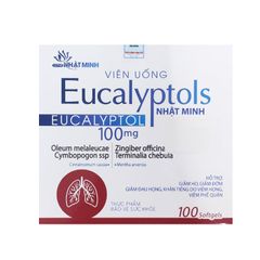 Viên uống Eucalyptols Nhật Minh - Hỗ trợ giảm ho, giảm đờm, giảm đau họng (Hộp 100 viên nang mềm)