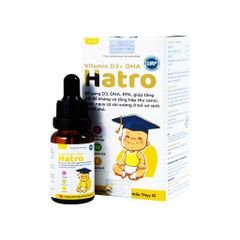 Hatro Vitamin D3+ DHA - Dung dịch uống bổ sung vitamin D3, DHA  (Hộp 1 chai 20ml)