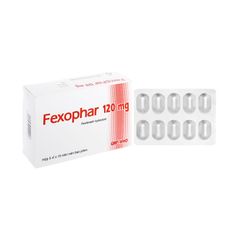 Fexophar 120mg - Điều trị các triệu chứng viêm mũi dị ứng, nổi mày đay (Hộp 5 vỉ x 10 viên)